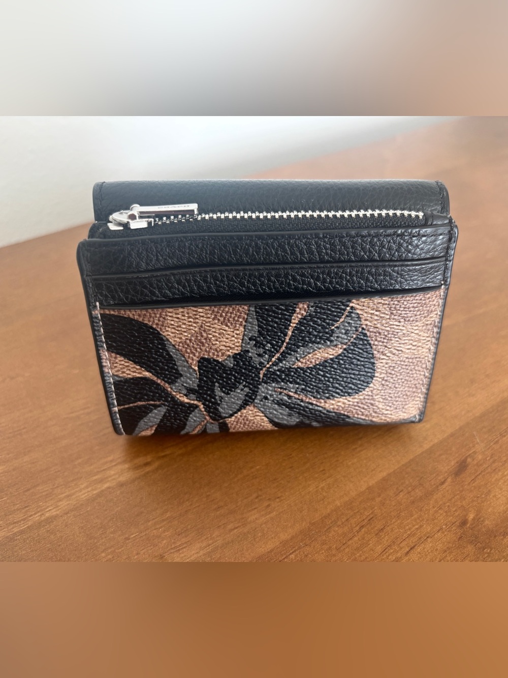 Coach 2 in 1 card holder wallet bow print